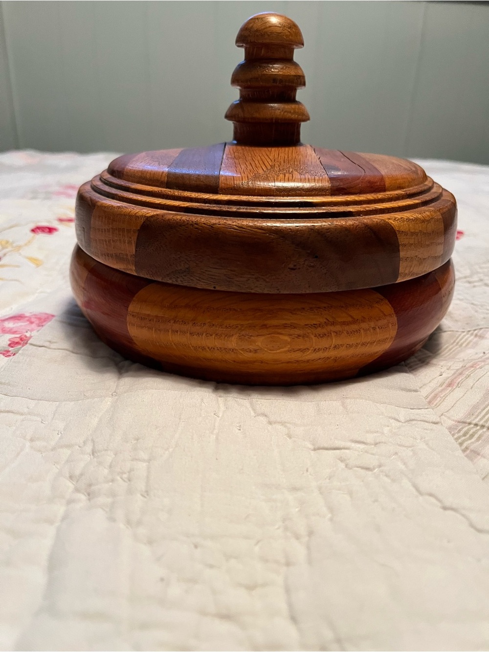 Handcrafted Wooden Half-Moon Trinket Box Hand Turned Half Circle Design - Picture 3 of 16